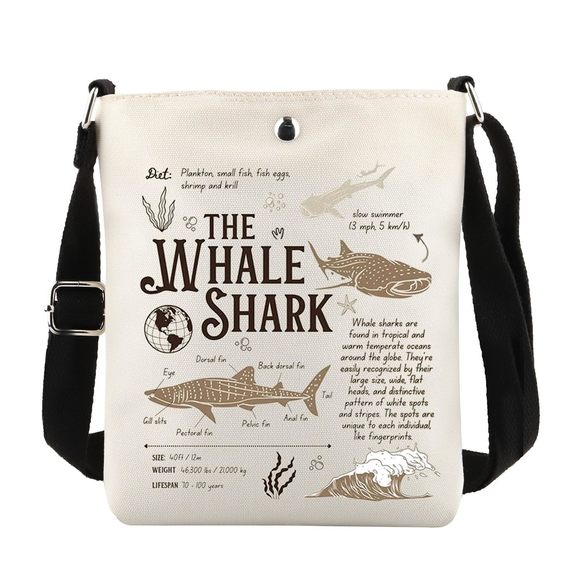 The Whale Shark Crossbody Bag, Shark Lovers Gift, Sea Creature Gift, Ocean :') - Picture 1 of 6